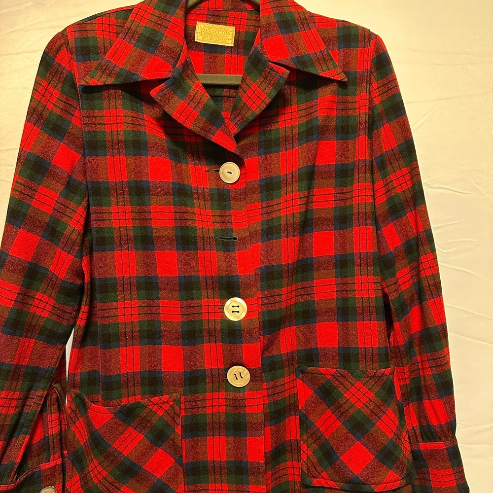 Vintage Pendleton Women's 49er Wool Plaid Blazer Jacket - Picture 2 of 7